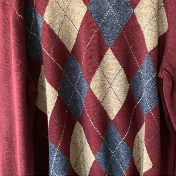 NWT Dockers Maroon Crewneck Argyle Pullover Sweater Size XXL - Picture 9 of 9